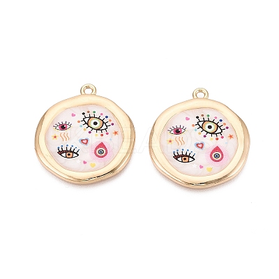 Printed Alloy Enamel Pendants ENAM-N071-10G-03-1