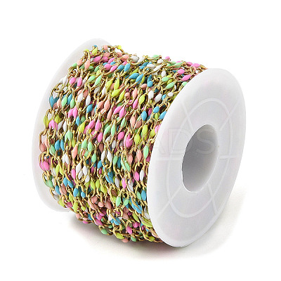 Ion Plating(IP) 304 Stainless Steel Dapped Chains AJEW-Q150-09G-08-1