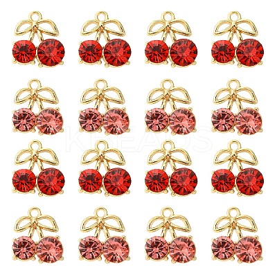 20Pcs 2 Colors Alloy Rhinestone Pendants ALRI-CJ0001-08-1