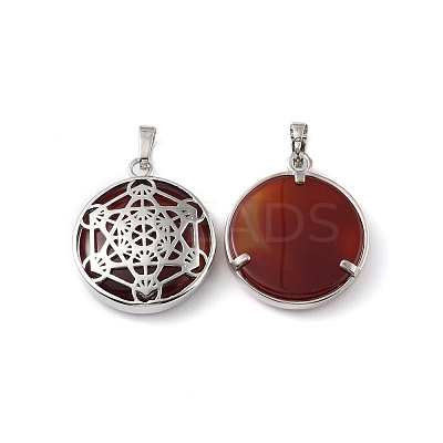 Natural Red Agate Pendants G-P498-04P-21-1