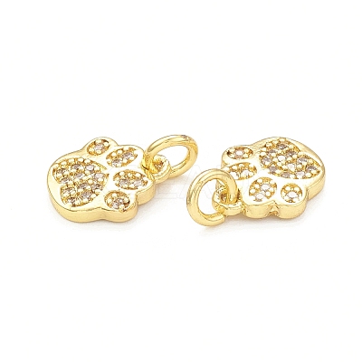 Rack Plating Brass Micro Pave Clear Cubic Zirconia Charms KK-C011-58G-1