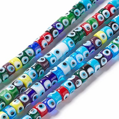 Handmade Evil Eye Lampwork Beads Strands LAMP-F024-01A-04-1