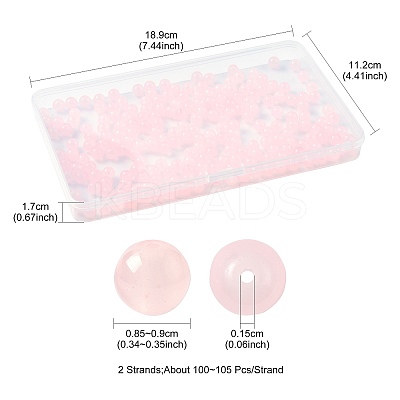 2 Strands Baking Paint Imitation Jade Glass Round Bead Strands DGLA-FS0001-20A-1