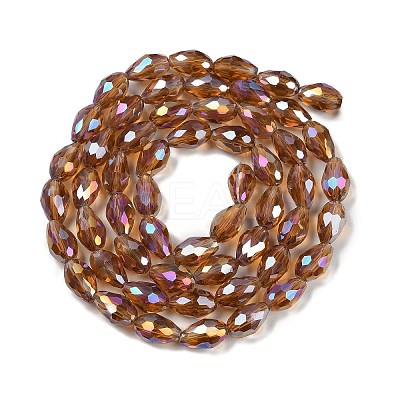 Transparent Electroplate Glass Beads Strands EGLA-N013-T6mm-B16-1