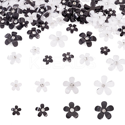 80Pcs 8 Styles Flower Resin Cabochons RESI-TA0004-28B-1