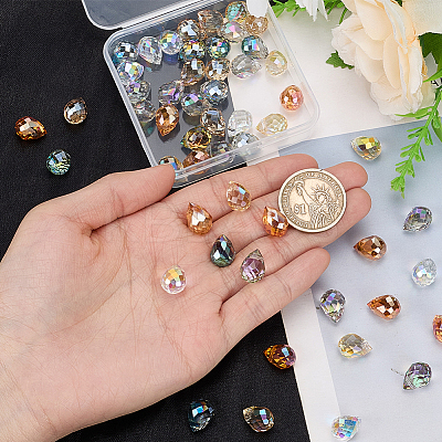 72Pcs 6 Styles Electroplated Glass Beads EGLA-SP0001-42-1