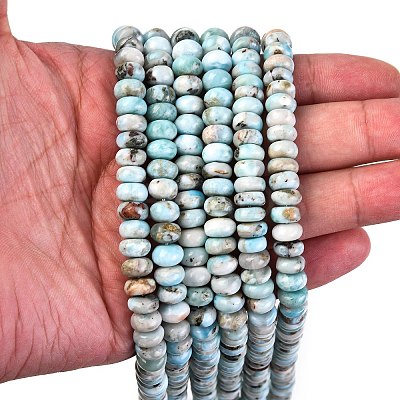 Natural Larimar Beads Strands G-H004-A01-02-1