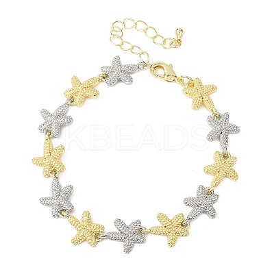 Brass Link Chain Bracelets for Women BJEW-G762-01GP-03-1