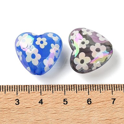 UV Plating Printed Opaque Acrylic Beads AC-CBAEAA8-16-1
