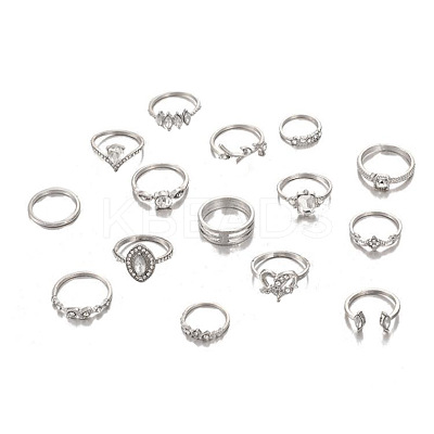 Alloy and Crystal Rhinestone Cuff Rings & Finger Rings FS-WG2C342-01-1