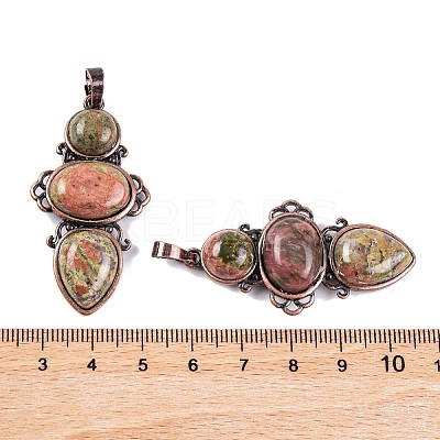 Natural Unakite Pendants G-Q158-04-05-1