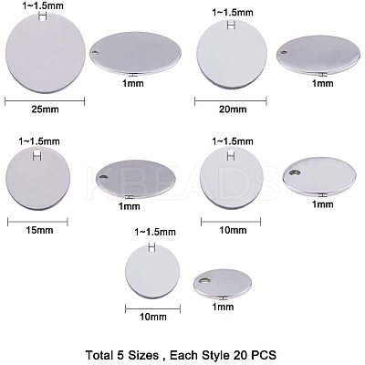 304 Stainless Steel Stamping Blank Tag Pendants STAS-PH0019-28P-1