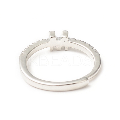 Clear Cubic Zirconia Initial Letter Adjustable Ring RJEW-C052-01P-M-1