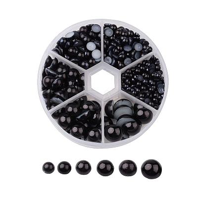 1Box ABS Plastic Imitation Pearl Dome Cabochons SACR-X0002-25-B-1