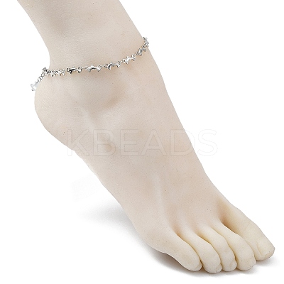 304 Stainless Steel Dolphin Link Chain Anklet AJEW-AN00559-1
