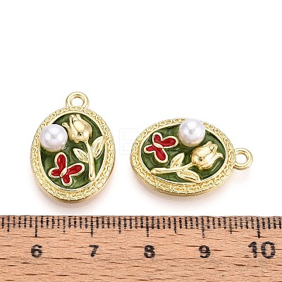 Rack Plating Alloy Enamel Pendants ENAM-N065-11KCG-1