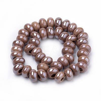 Glazed Porcelain Rondelle Beads PORC-Q219-13x9-F12-1
