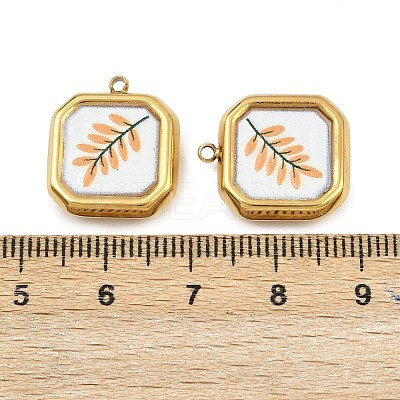 Printed 304 Stainless Steel Pendants STAS-P419-07G-01-1