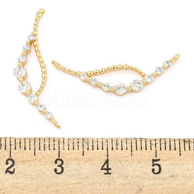 Rack Plating Brass Micro Pave Clear Cubic Zirconia Charms KK-F089-06G-1