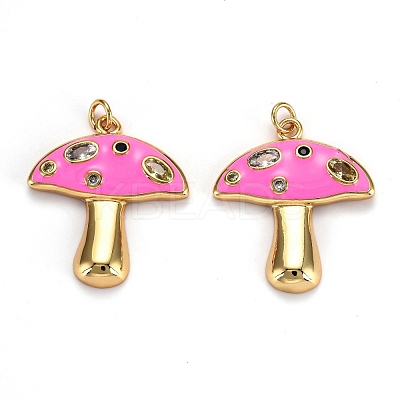 Autumn Theme Real 18K Gold Plated Brass Micro Pave Cubic Zirconia Pendants ZIRC-L100-019C-G-1