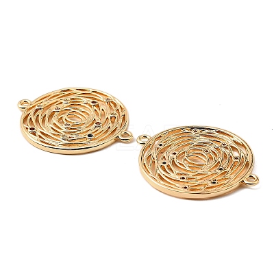 Brass Micro Pave Colorful Cubic Zirconia Hollow Connector Charms KK-K351-58D-G-1