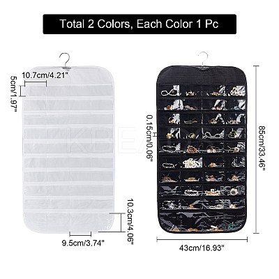 2Pcs 2 Colors Non-Woven Fabrics Jewelry Hanging Display Bags AJEW-NB0003-25-1