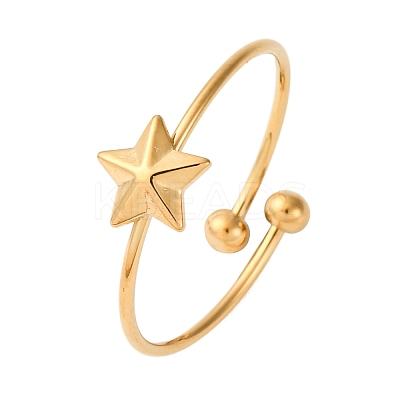 304 Stainless Steel Open Cuff Ring for Women RJEW-A071-01C-G-1