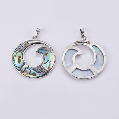 Abalone Shell/Paua Shell Pendants SSHEL-L008-27P-1