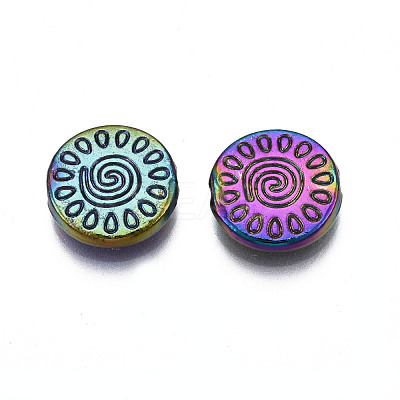 Rack Plating Rainbow Color Alloy Beads PALLOY-S180-362-1