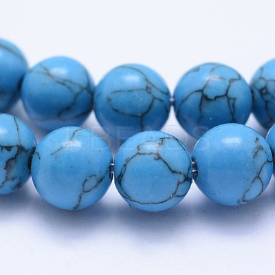 Synthetic Turquoise Beads Strands G-F531-8mm-J03-1