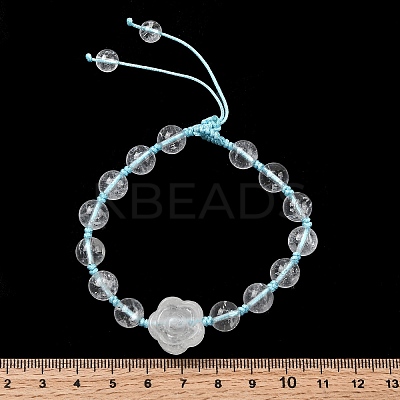 Adjustable Natural Quartz Crystal Braided Bead Bracelets BJEW-L713-A01-1