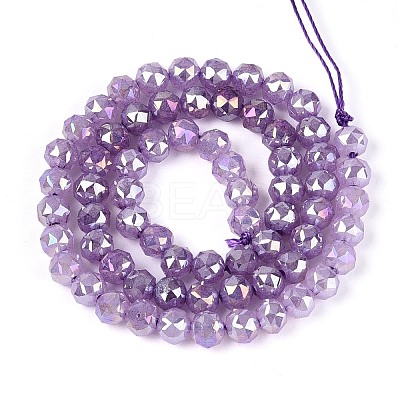 Anti-Tarnish Electroplate Glass Beads Strands GLAA-N064-6mm-02-1
