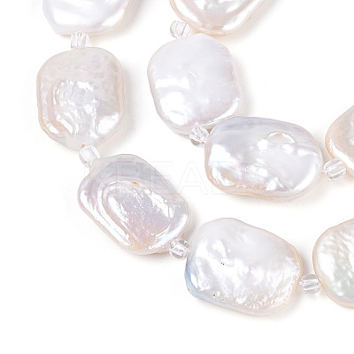 Natural Baroque Keshi Pearl Beads Strands X-PEAR-D07-03-1