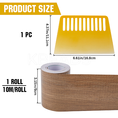 1 Roll PVC Imitation Wood Grain Adhesive Tape DIY-GF0008-40C-1