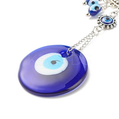 Glass Turkish Blue Evil Eye Pendant Decoration HJEW-I008-05AS-1