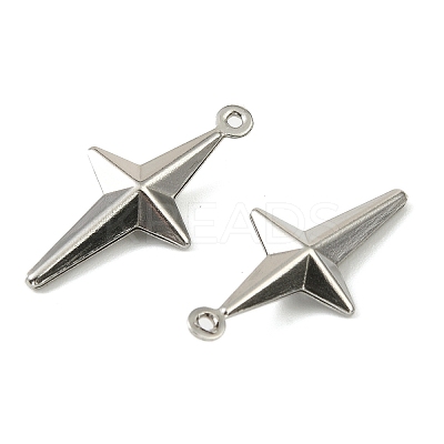304 Stainless Steel Pendants. Star Charm STAS-A190-04P-1