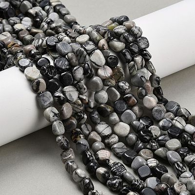 Natural Picasso Jasper Beads Strands G-K398-A01-01-1