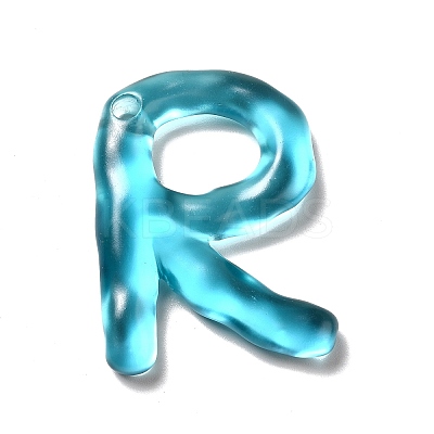Transparent Resin Alphabet Pendants LS-RESI-C028-02R-1