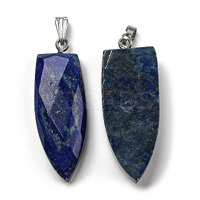 Natural Lapis Lazuli Pointed Pendants G-M405-07P-01-1