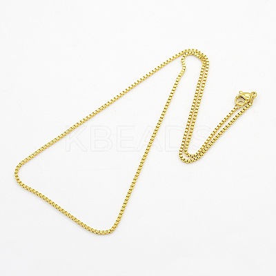 Unisex 304 Stainless Steel Box Chain Necklaces STAS-O037-71G-1