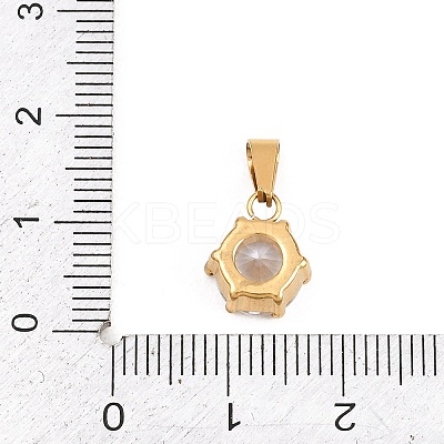 304 Stainless Steel Pave Cubic Zirconia Pendants STAS-B086-12G-01-1