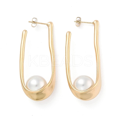 Ion Plating(IP) 304 Stainless Steel Stud Earrings EJEW-K281-17G-1