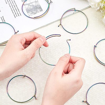 Adjustable PVD Vacuum Plating 304 Stainless Steel Expandable Bangle Making BJEW-UN0001-03M-1