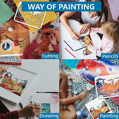 1Pc PET Hollow Out Drawing Painting Stencils DIY-MA0004-78A-1
