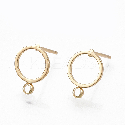 Brass Stud Earring Findings KK-S348-358-1
