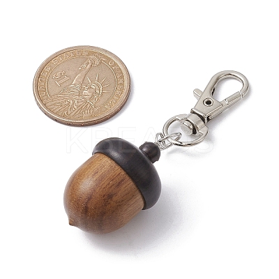 Acorns Disconnectable Wood Pendant Decoraiton HJEW-JM01386-1