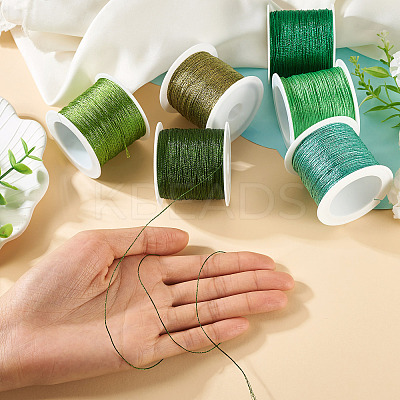 6 Rolls 6 Colors 6-Ply Polyester Metallic Thread OCOR-TA0003-11D-1