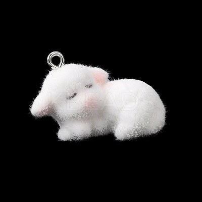 Flocking Opaque Resin Pendants RESI-G123-01E-1