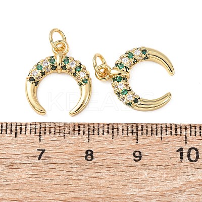 Brass Micro Pave Cubic Zirconia Pendants KK-C143-07G-1