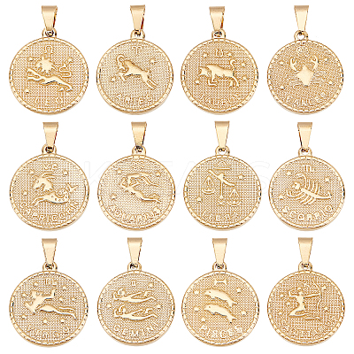 12Pcs 304 Stainless Steel Pendants STAS-UN0032-34-1